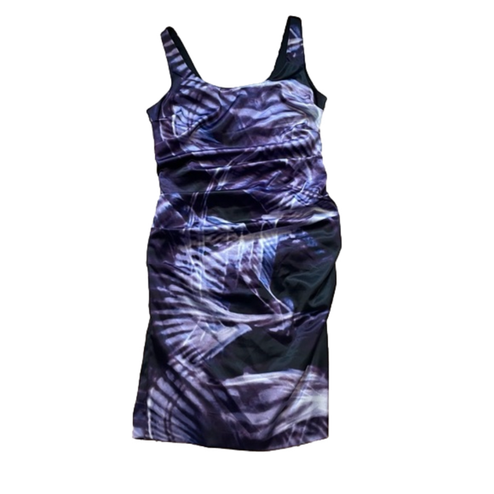 Le Chateau Purple Colour Pulse Sleeveless Scoop Neck Formal Dress Size XL